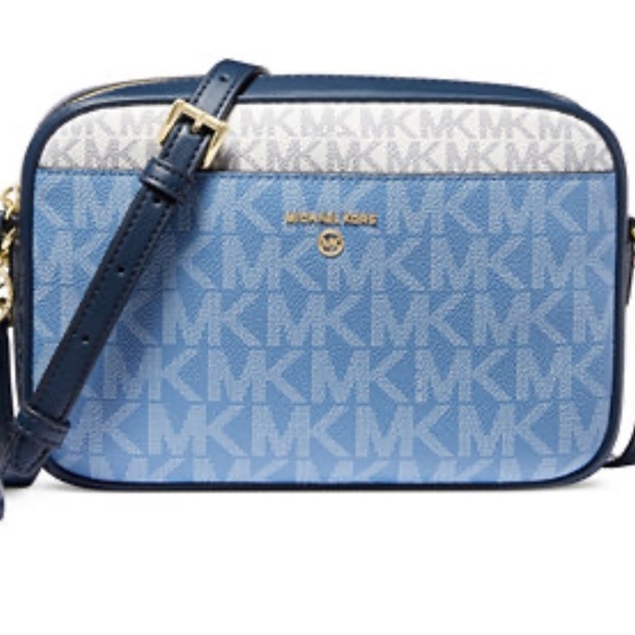 MICHAEL Michael Kors Handbags - Michael Michael Kors New logo small blue/white NWT crossbody with inside…